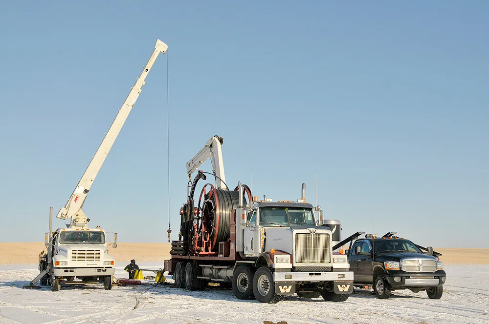 Edge Wireline field equipment and crew in winter conditions
