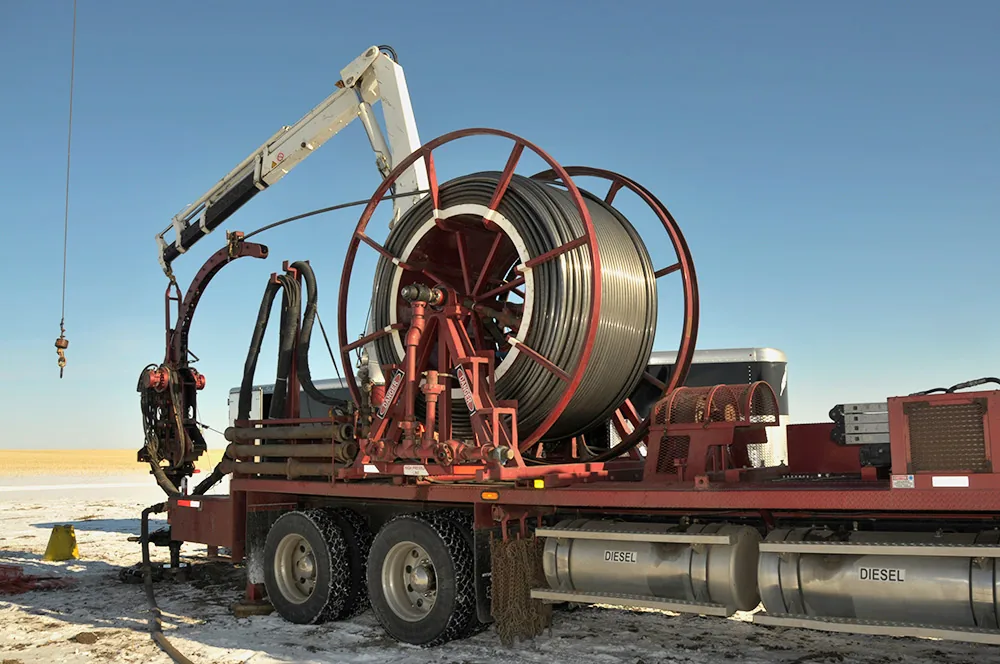 Wireline reel and equipment mounted on Edge Wireline field unit